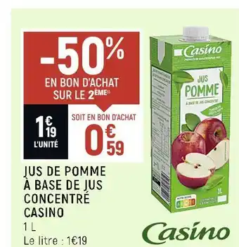 Petit Casino Casino jus de pomme à base de jus concentré offre