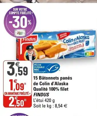 15 Bùtonnets panés de Colin d'Alaska Qualité