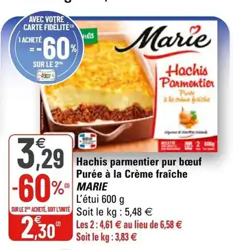 G20 Hachis parmentier pur bœuf Purée à la Crème fraîche offre