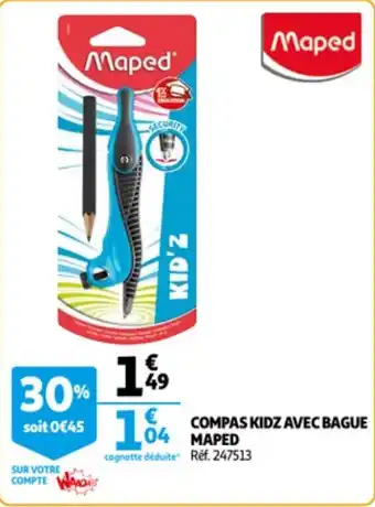 Auchan Maped Compas Kidz Avec Bague offre
