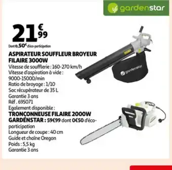 Auchan Aspirateur Souffleur Broyeur Filaire 3000W offre
