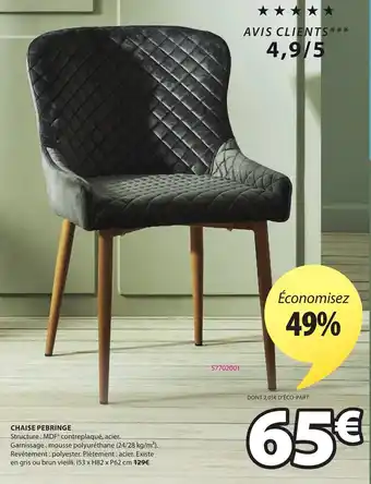 JYSK Chaise Pebringe offre