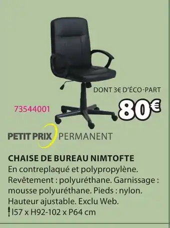 JYSK Chaise de Bureau Nimtofte offre
