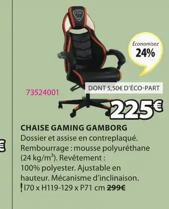 JYSK Chaise Gaming Gamborg offre