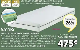 JYSK Matelas En Mousse Emma One Firm offre