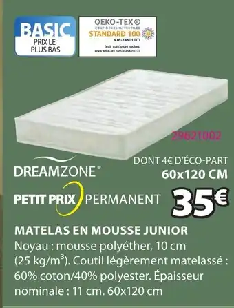 JYSK Matelas En Mousse Junior offre