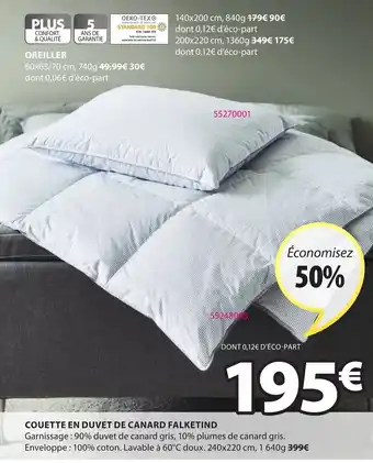 JYSK Couette En Duvet de Canard Falketind offre