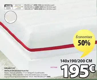 JYSK Matelas En Mousse Plus F50 offre
