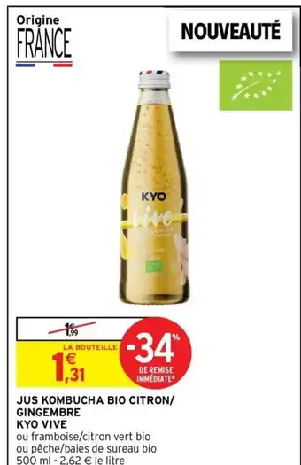 Jus Kombucha Bio Citron/Gingembre Kyo Vive