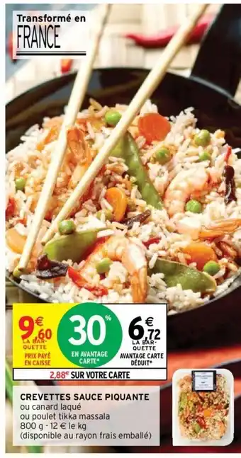 Intermarché Crevettes sauce Piquante offre