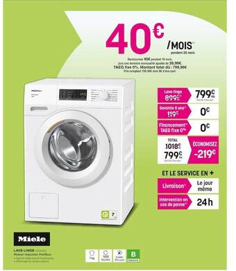 Pulsat Miele lave-linge offre