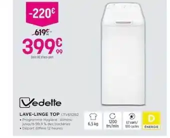 Pulsat Vedette lave-linge top offre