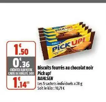 Coccinelle Supermarché Biscuits fourrés au chocolat noir pick up! bahlsen offre
