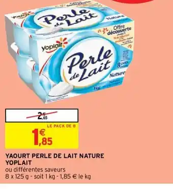 Intermarché Yoplait Yaourt Perle de Lait Nature offre