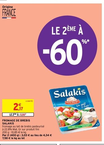 Intermarché Salakis Fromage de Brebis offre