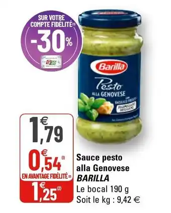 G20 Sauce pesto alla genovese barilla offre