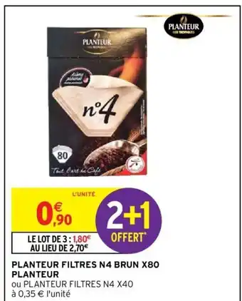 Intermarché Planteur Planteur Filtres N4 Brun x80 offre