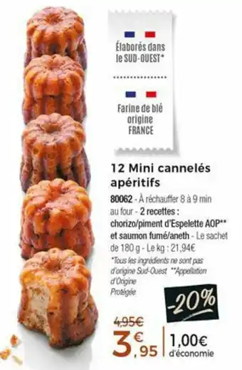 12 MIni cannelés apéritifs