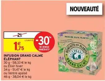 Intermarché Infusion Grand Calme éléphant offre