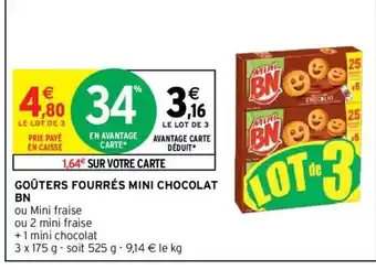 Intermarché BN Goûters Fourrés Mini Chocolat offre