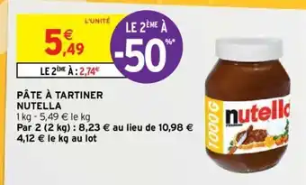 Intermarché Nutella Pâte à Tartiner offre