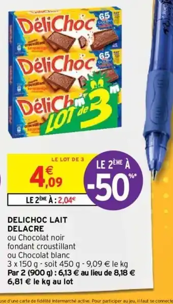Intermarché Delacre Delichoc Lait offre