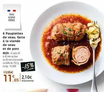 6 Paupiettes de veau