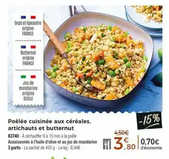 Thiriet Poêlée cuisinée aux céréales, artichauts et butternut offre