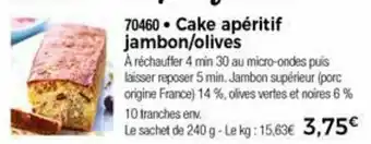 Thiriet Cake apéritif jambon/olives offre