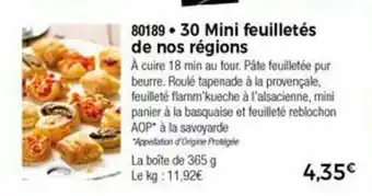 Thiriet 30 Mini feuilletés de nos régions offre