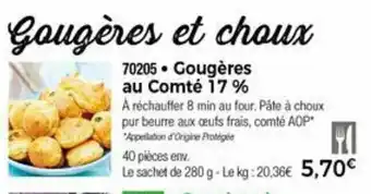 Thiriet Gougères au comté offre