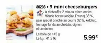 Thiriet 9 Mini cheeseburgers offre