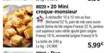 Thiriet 20 Mini croque-monsieur offre