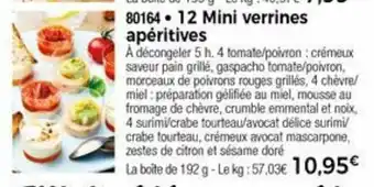 Thiriet 12 Mini verrines apéritives offre