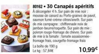 Thiriet 30 Canapés apéritifs offre