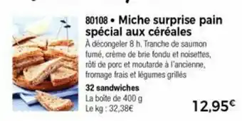 Miche surprise pain spécial aux céréales