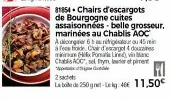 Thiriet Chairs d'escargots de bourgogne cuites assaisonnées offre