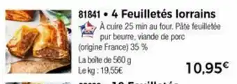 Thiriet 4 Feuilletés lorrains offre