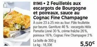 2 Feuilletés aux escargots de bourgogne