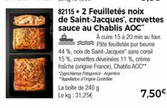 Thiriet 2 Feuilletés noix de saint-jacques offre