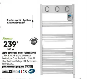 Sauter sĂšche-serviette Ă inertie fluide marapi