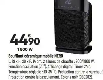 Bricorama Soufflant céramique mobile nero offre