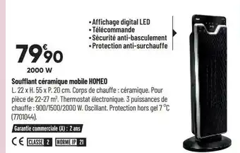 Bricorama Soufflant céramique mobile homeo offre