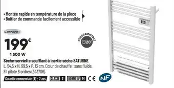 Bricorama Sèche-serviette soufflant à inertie sèche saturne carrera offre
