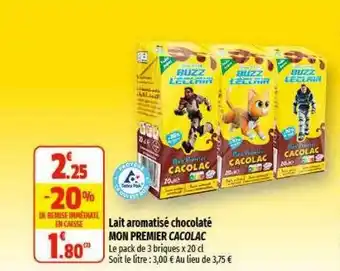Lait aromatisé chocolaté mon premier cacolac