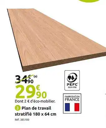 Mr Bricolage Plan de travail stratifié offre