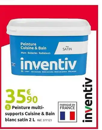 Mr Bricolage Peinture multi-supports cuisine & bain blanc satin inventiv offre
