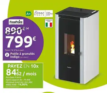 Mr Bricolage Poêle à granulés indigo offre