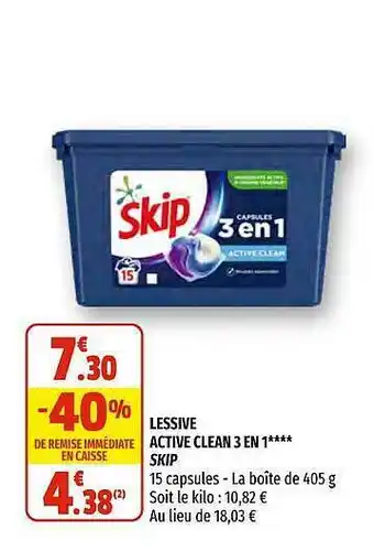 Coccinelle Express Lessive Active Clean 3 En 1 Skip offre