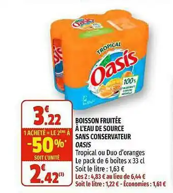 Coccinelle Express Boisson Fruitée à L'eau De Source Sans Conservateur Oasis offre